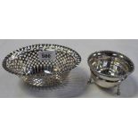 A Victorian hallmarked silver pierced basket with crimped edge, Samuel M Levy,