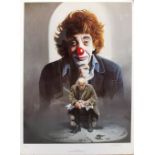 LARRY RUSHTON; a limited edition chromolithographic print 'The Clown', signed and numbered 241/1,