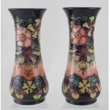 A pair of Moorcroft Oberon pattern vases (2).