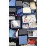A large quantity of costume jewellery, mainly boxed, to include watches, bracelets, necklaces, etc.