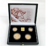 A 2000 four gold coin proof set from the 'Sovereign Collection' comprising £5, £2,