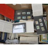 A large collection of first day covers, stamp strips, stamp collectors' issues,