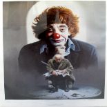 LARRY RUSHTON; a limited edition chromolithographic print 'The Clown', signed,