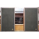 A pair of teak-framed Wharfdale speakers (2).