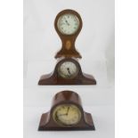 Three small mahogany table clocks,