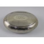 A Victorian hallmarked silver lidded pill box of oval form with engraved, an Edwardian jar,