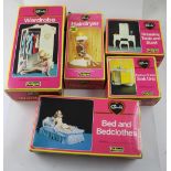 Six Sindy by Pedigree items to include wardrobe (44502) a doll, dressing table and stool (44505),