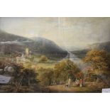 WILLIAM PAYNE (1760-1838); watercolour 'The Valley of the Ribble',