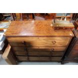 A Victorian mahogany chest of drawers with deep top drawer above three shallow drawers,