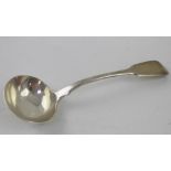 A Georgian hallmarked silver small ladle by William Chawner II, approx 18cm long, approx 69g.