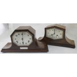 Two 1930s oak-cased mantel clocks,