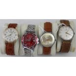 Four gentlemen's wristwatches to include Watra, Ancre 17-jewel with lower subsidiary seconds dial,