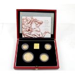 A 1999 four gold coin set comprising £5, £2, sovereign and half sovereign,