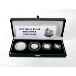 A 1997 silver proof Britannia Collection of four coins comprising £2, £1, 50p and 20p,