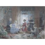 WILLIAM JABEZ MUCKLEY (1837-1907); watercolour, 'The Life Class or the Muckley Children at Work',