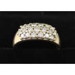 An 18ct yellow gold diamond-set dress ring, size P, approx 5.5g.