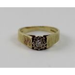 An 18ct yellow gold illusion set solitaire ring, size K, approx 3.2g.
