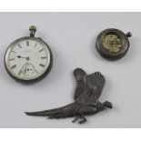 Lynn Dogue Hunt; a sterling silver brooch modelled as a pheasant, length 8.