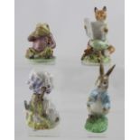 Two Beatrix Potter Beswick figures 'Mister Jeremy Fisher' and 'Lady Mouse' and two further Royal