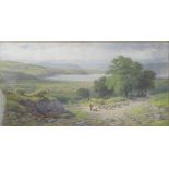 SAMUEL HENRY BAKER (1824-1909); watercolour, 'Conway Valley', 45 x 75cm, framed and glazed.