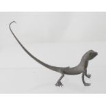 An early 20th century bronze lizard shown with scale to the body, good features,