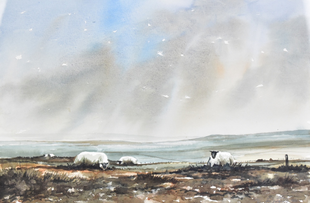 DENNIS ACKROYD (20th century); watercolour on paper, 'North Yorks Moors, Pickering', signed lower