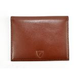 ASPINAL OF LONDON; a brown leather card holder, 10 x 8 x 2cm, with original box.