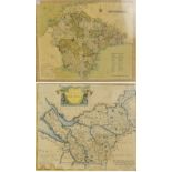 ROBERT MORDEN; a map of Cheshire, 34 x 41cm, and early 19th century map of Devon, both framed and