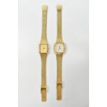 WITHDRAWN CARTIER; two lady's vintage wristwatches with quartz movements (2).