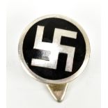 A German Third Reich SS enamelled membership badge for non-military supporters, stamped 'RZN M 1/4