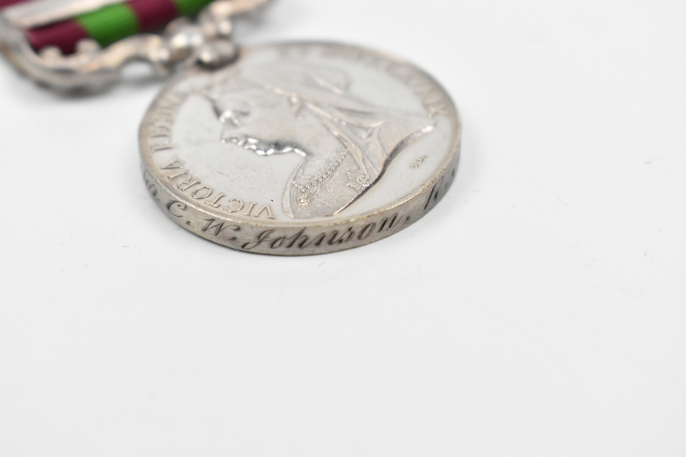 An India Medal 1895-1902 with 'Punjab Frontier 1897-98' clasp awarded to Major C.W. Johnson R.A.M.C. - Image 4 of 6