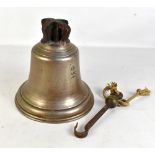 A military gun metal Air Ministry ship's bell, impressed with a crown A.M and dated 1940, height