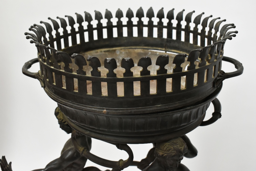 An unusual early 19th century bronze 'Grand-Tour' brazier, a copy of the Roman example excavated - Image 5 of 5