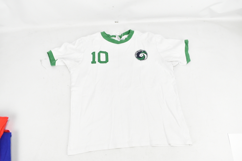 PELÉ; a signed replica cotton New York Cosmos football shirt, named and numbered 10 to reverse, - Image 2 of 5