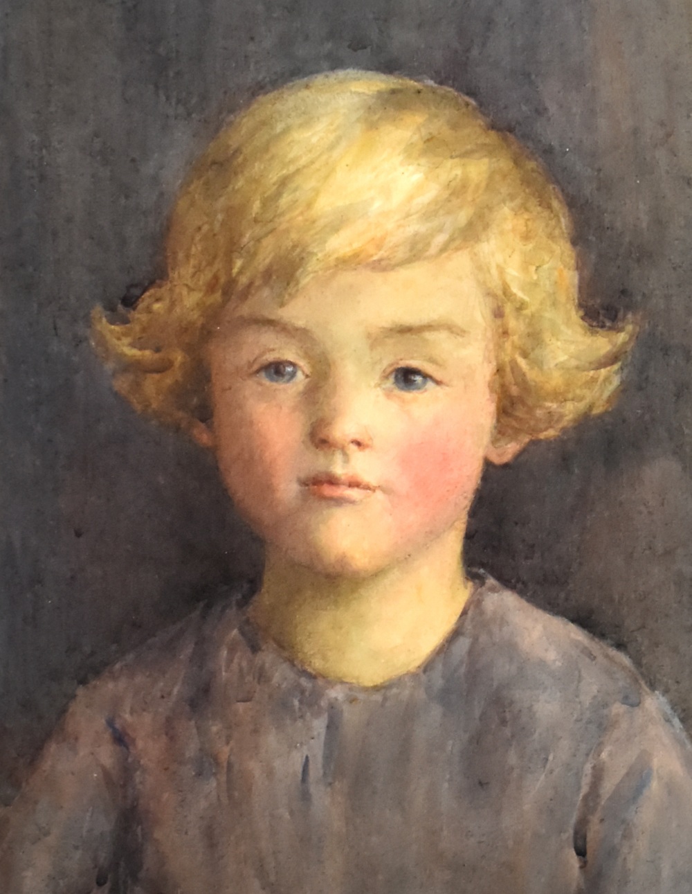 EARLY 20TH ENGLISH SCHOOL; watercolour, portrait of a child, unsigned, 28 x 22cm, framed and