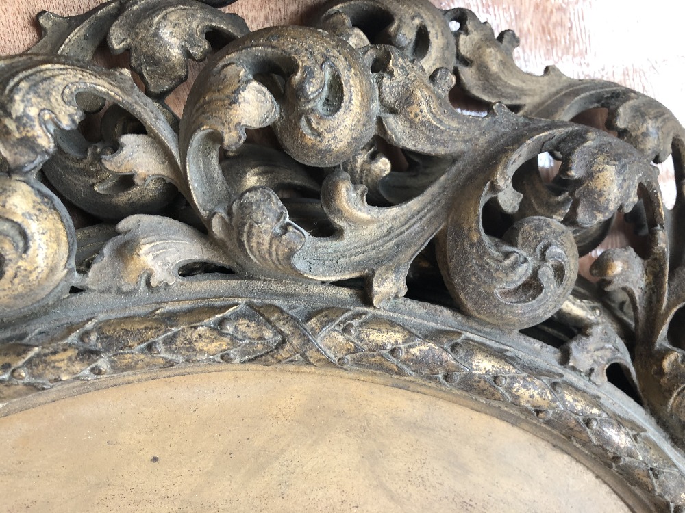 A large pair of late 19th century German cast iron foliate decorated pierced frames each centred - Image 3 of 20