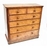 A Victorian satinwood chest of two short over four long drawers.Additional InformationHeight