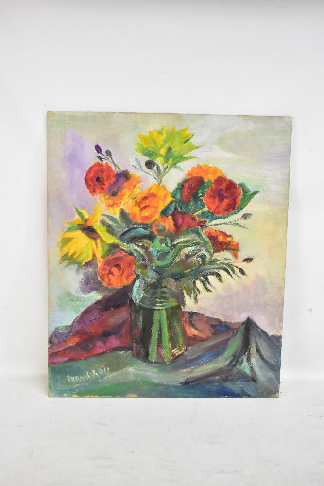 CYRIL J. ROSS (1891-1973); three oils on panel, still lives of flowers, 67 x 56cm (1) and 61 x - Image 5 of 8