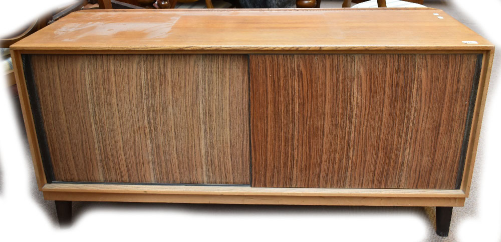 WITHDRAWN A mid 20th century elm low sideboard.