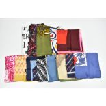 A quantity of silk scarves including Jacqmar, Paisley and Concorde (14). Footnote: belonged to