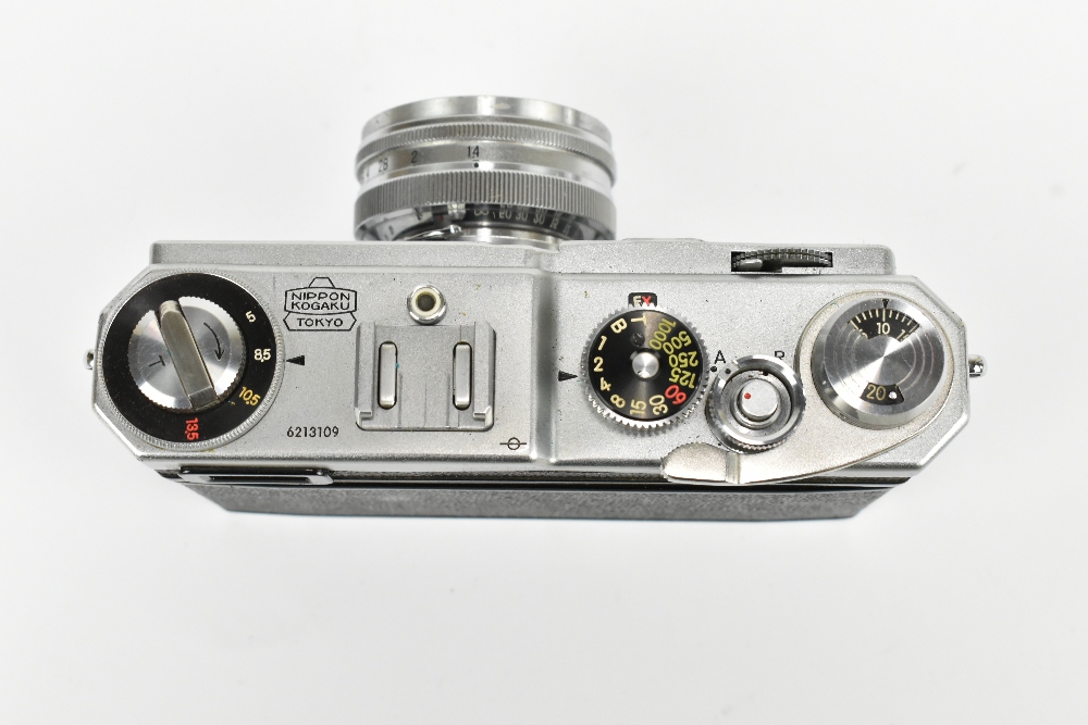 NIKON; an SP camera with Nikkor-S.C 1:1.4 F=5cm lens, no.356337, the body no.6213109, cased. - Image 3 of 4