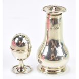 ATKIN BROS; a George VI hallmarked silver pepperette of baluster form, Sheffield 1945, height 8.8cm,