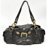 MULBERRY; a black Darwin leather 'Roxanne' shoulder/handbag with gold-tone hardware, no.106747, 40 x