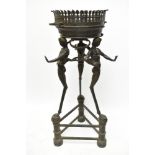 An unusual early 19th century bronze 'Grand-Tour' brazier, a copy of the Roman example excavated