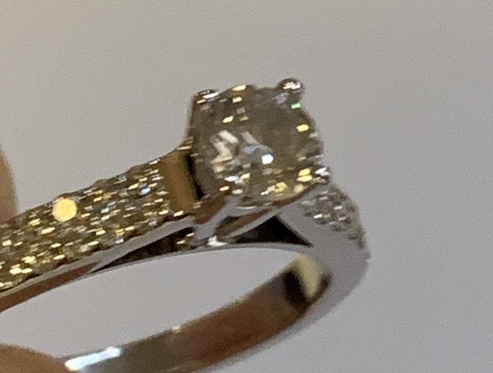 An 18ct white gold diamond solitaire ring, the principal stone weighing approx 0.50cts with - Image 3 of 4