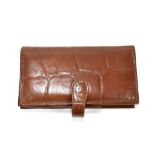 MULBERRY; a brown leather Congo wallet/card holder, 9 x 16 x 2cm.