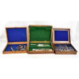JOHN GAMMAGE; a set of fifteen Victorian hallmarked silver handled fish knives with relief and