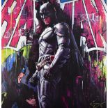 ZINSKY; a limited edition canvas print 'Gotham Hero', no. 14/195, signed lower right, 66 x 66cm,