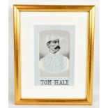 The rare stevengraph depicting the 19th century Australian jockey Tom Hale in light blue and white