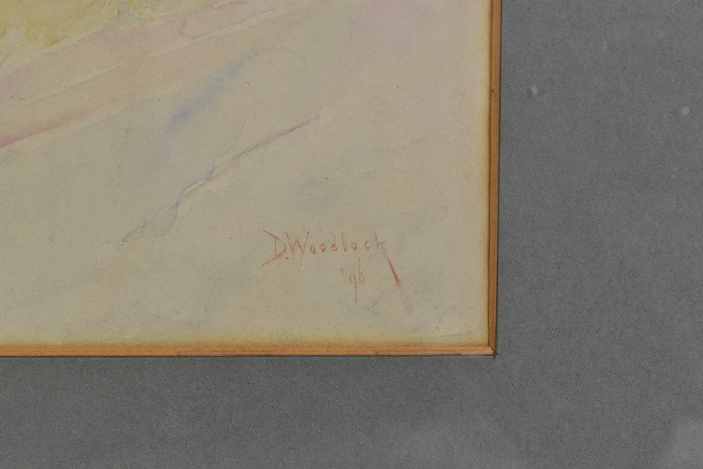 DAVID WOODLOCK (1842-1929); watercolour, side view portrait of a lady, signed and dated '96 lower - Image 3 of 4